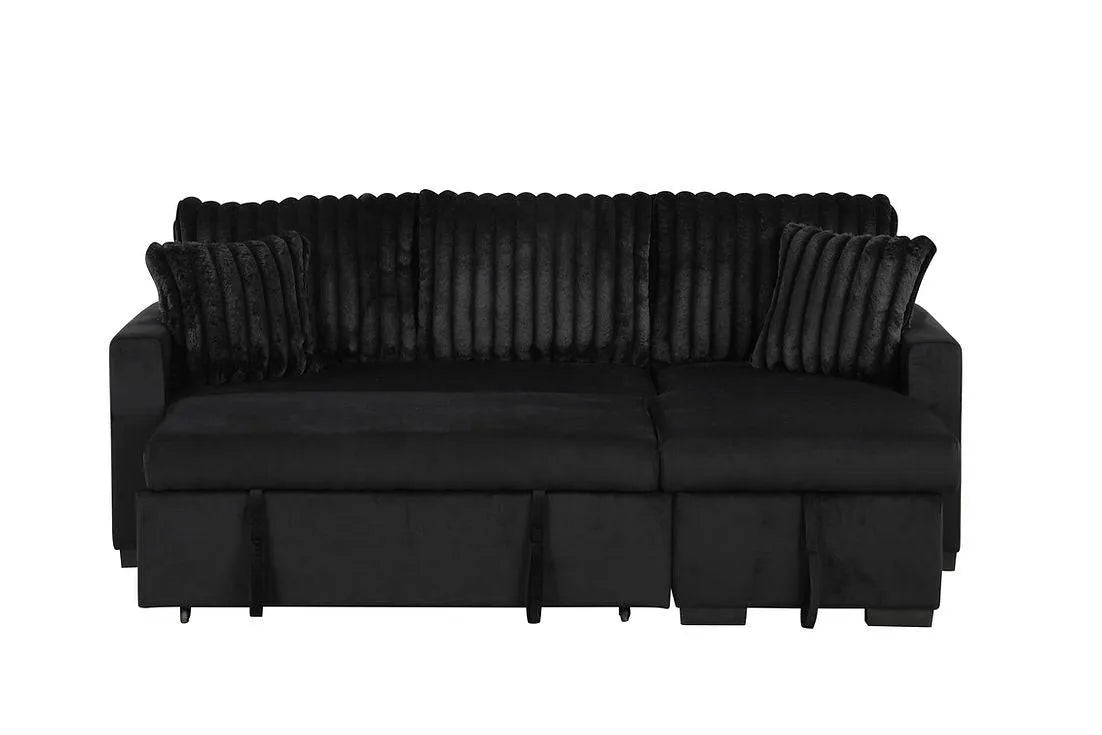 Nori Black Sofa Chaise by New Era Innovations at Eve Furniture