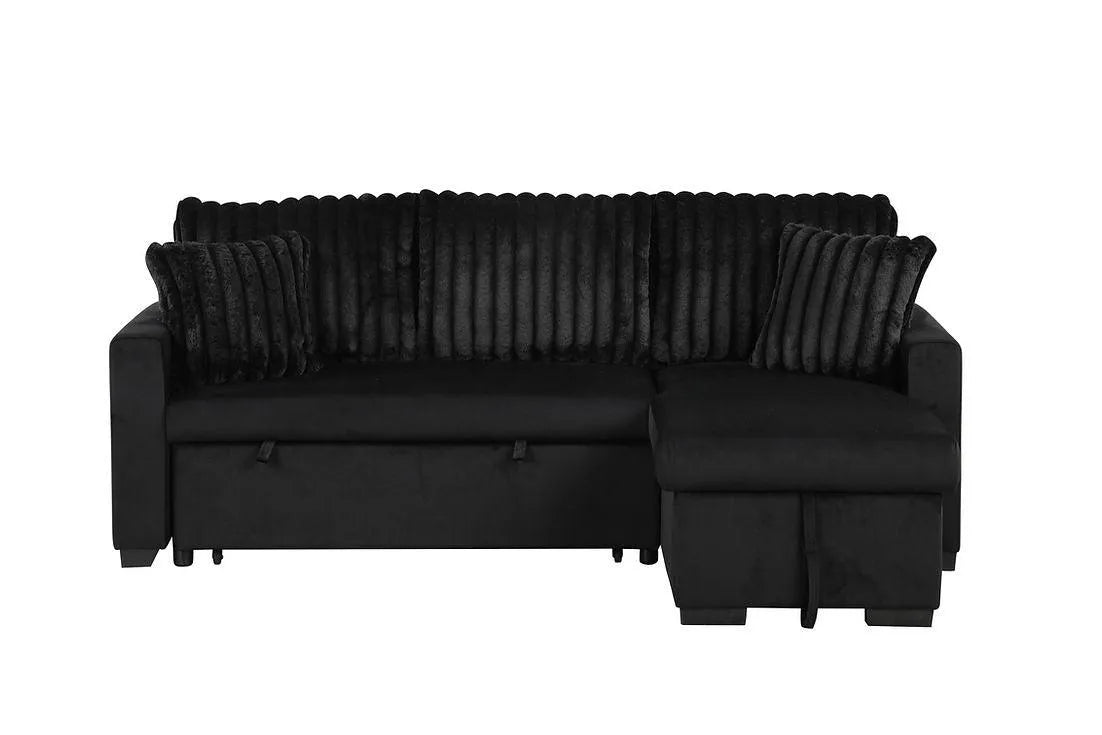 Nori Black Sofa Chaise by New Era Innovations at Eve Furniture