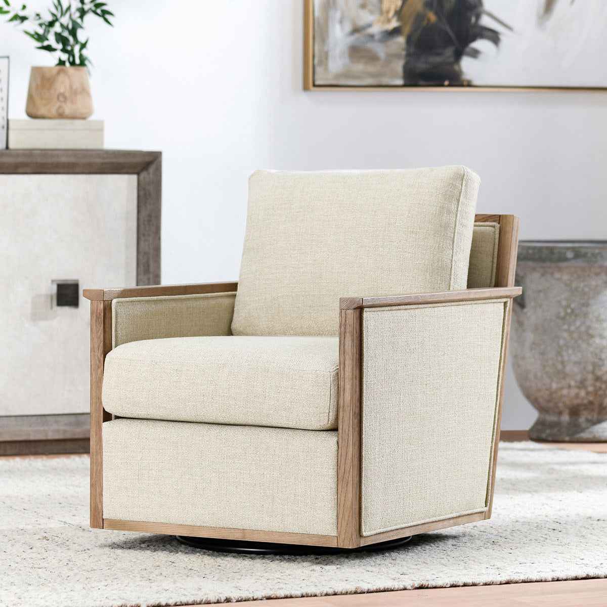 Norman Swivel Chair - Natural by Classic Home at Eve Furniture