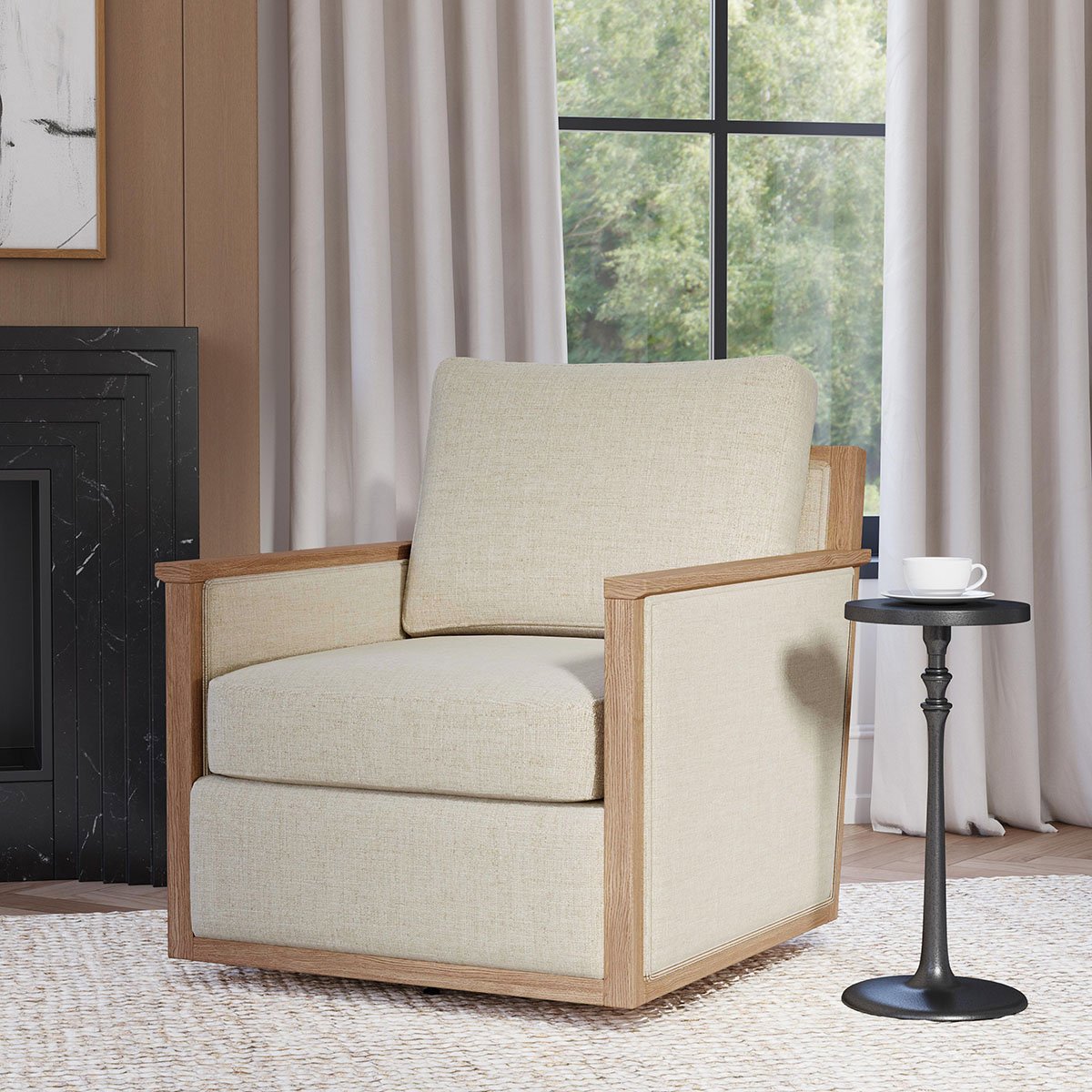 Norman Swivel Chair - Natural by Classic Home at Eve Furniture