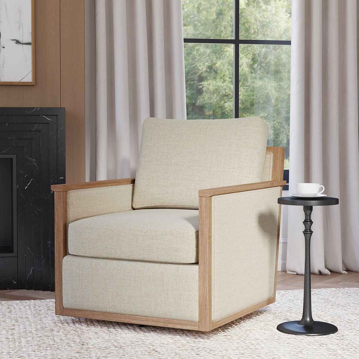 Norman Swivel Chair - Natural by Classic Home at Eve Furniture