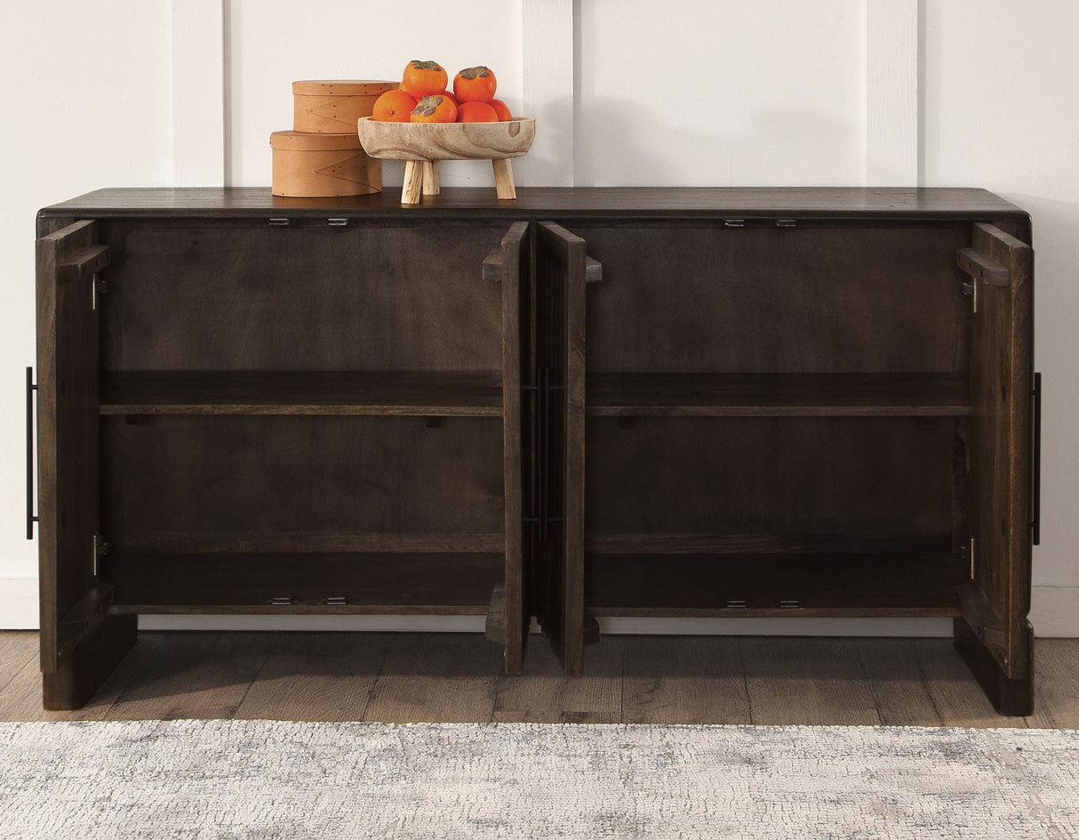 Norvell Dark Walnut 4-Door Sideboard by Steve Silver at Eve Furniture