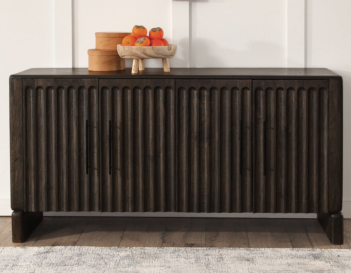 Norvell Dark Walnut 4-Door Sideboard by Steve Silver at Eve Furniture