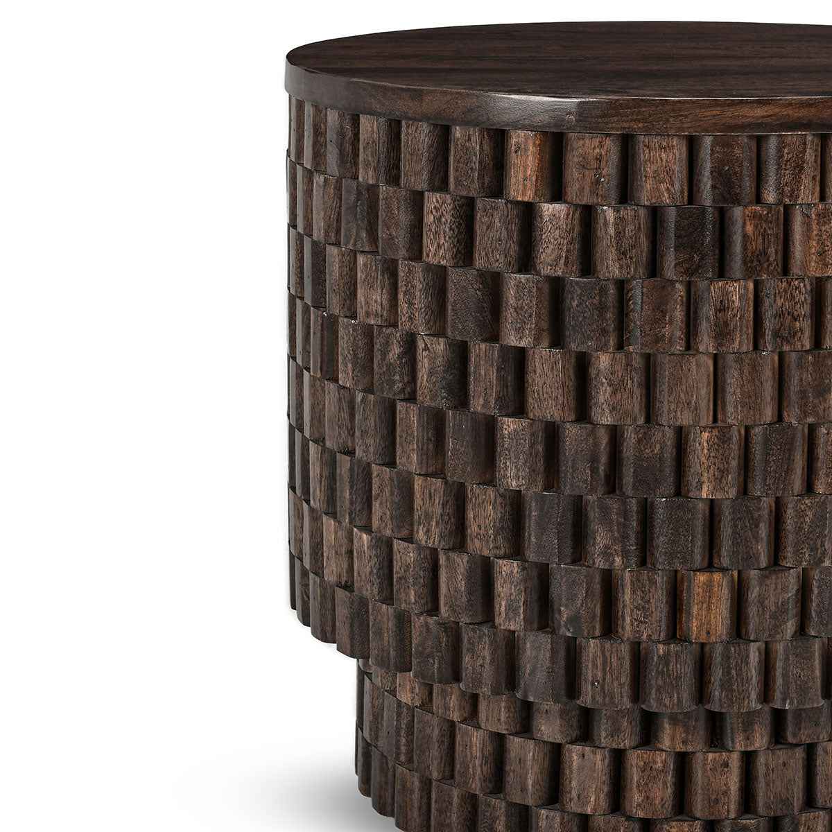 Norwood Bark Brown Round End Table by Classic Home at Eve Furniture