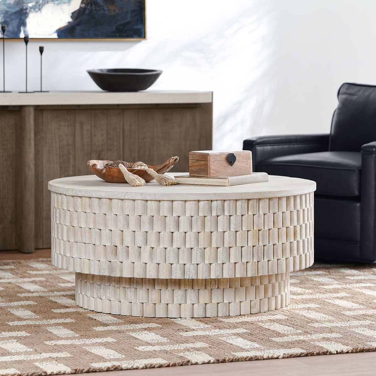 Norwood Cream Round Coffee Table by Classic Home at Eve Furniture