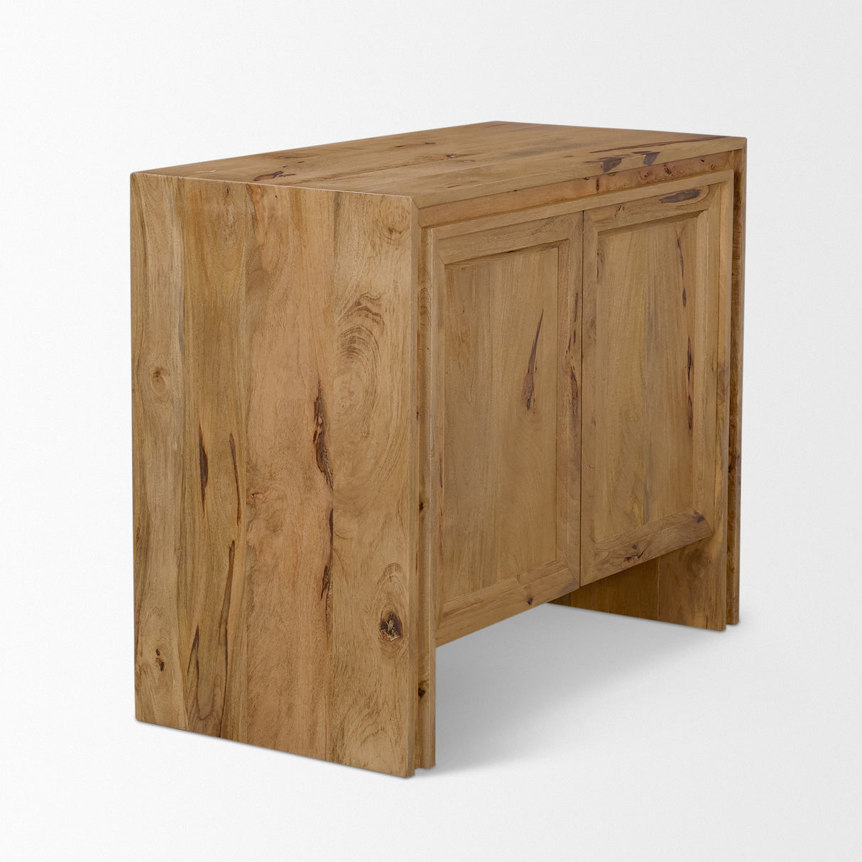 Notts Brown Wood 2-Door Accent Cabinet by Mercana at Eve Furniture