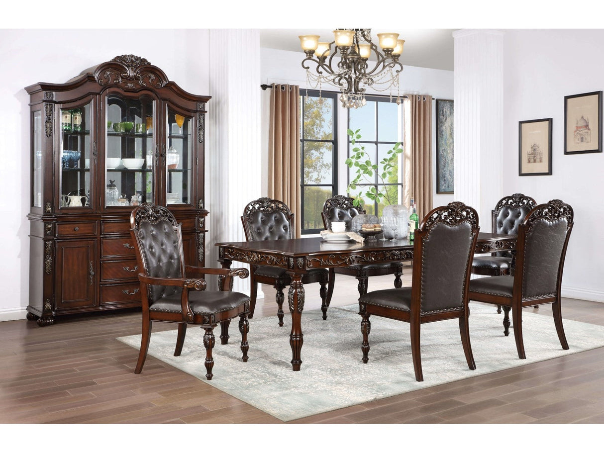 Nouvelle Brown Cherry 7-Piece Dining Room Set by Furniture of America at Eve Furniture