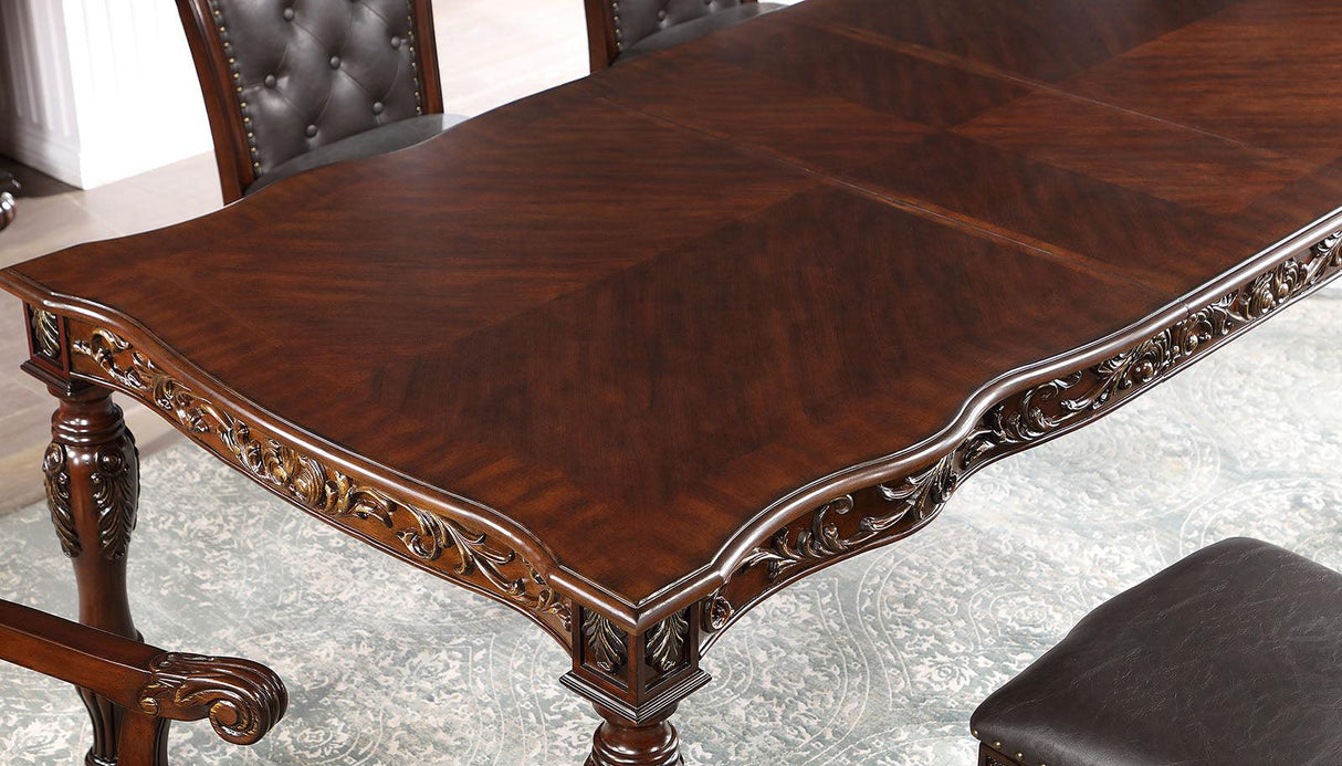 Nouvelle Brown Cherry/Espresso Dining Table Only by Furniture of America at Eve Furniture