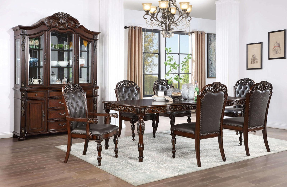 Nouvelle Brown Cherry/Espresso Dining Table Only by Furniture of America at Eve Furniture