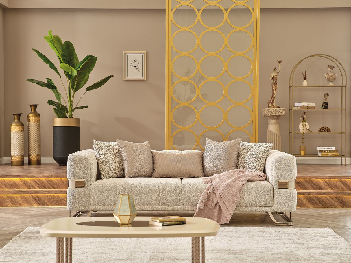 Nova 3-pieces (Sofa & Loveseat & Chair) Livingroom Set in Cream by Furnia at Eve Furniture