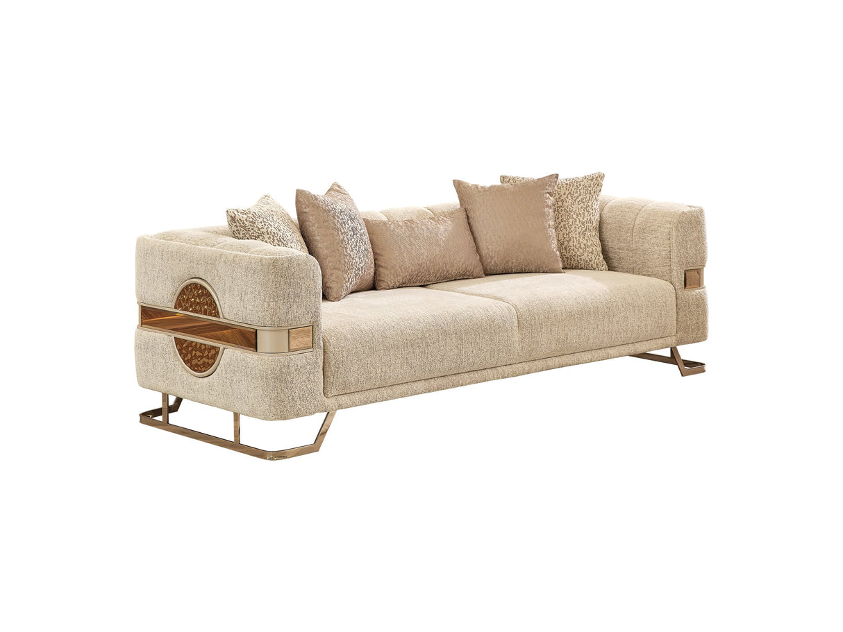 Nova 3-pieces (Sofa & Loveseat & Chair) Livingroom Set in Cream by Furnia at Eve Furniture