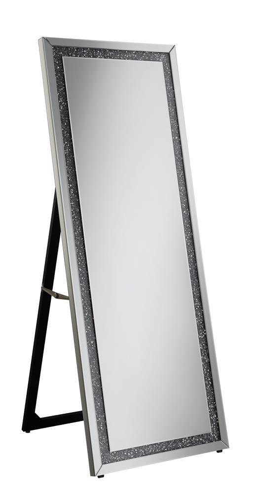 Novak Silver Rectangular Cheval Floor Mirror by Coaster at Eve Furniture