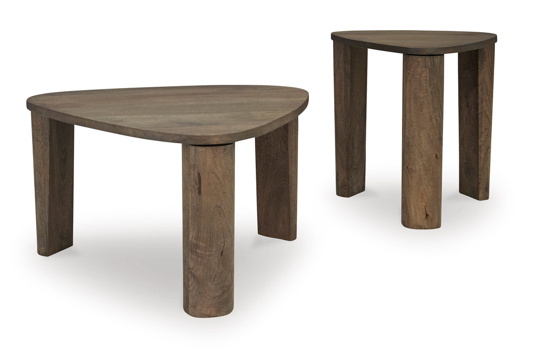 Novara Grayish Brown Accent Cocktail Table Set