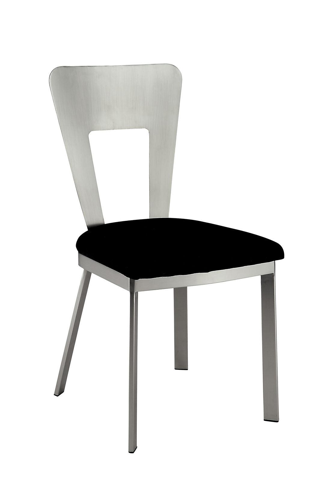 Nova Silver/Black Side Chair, Set of 2 by Furniture of America at Eve Furniture