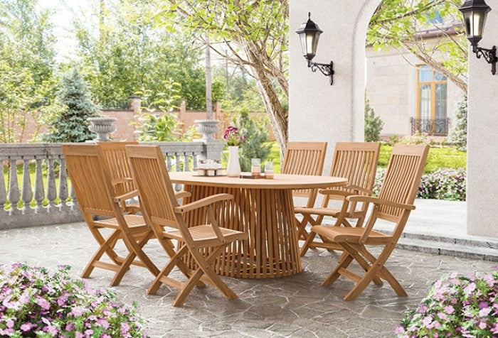 Nusa Natural Folding Arm Chair by Furniture of America at Eve Furniture