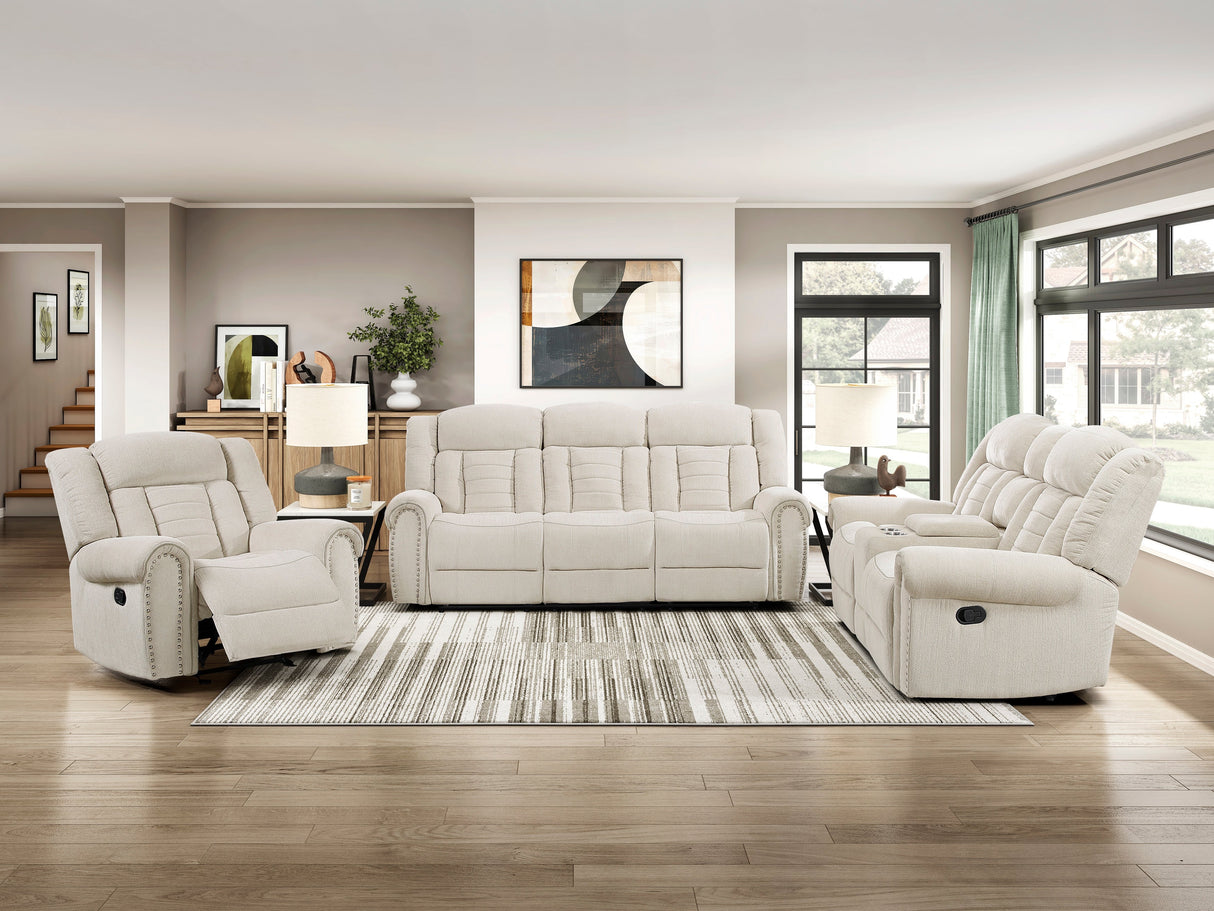 Nutmeg Beige Double Reclining Living Room Set by Homelegance at Eve Furniture