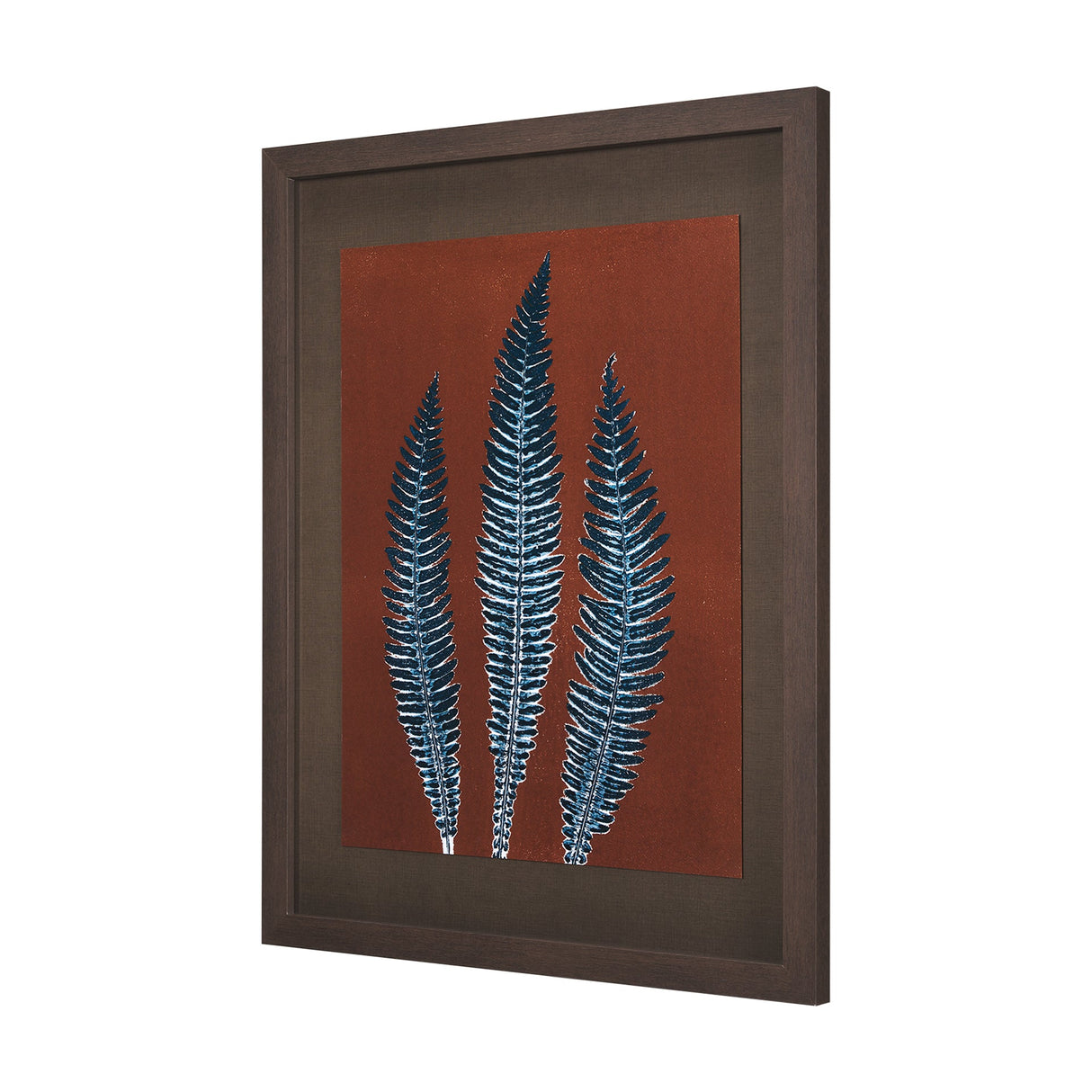 Nutmeg Fern 4 by Mary Margaret Briggs Hand Embellished Textured Framed Art Print Matted under Glass by Mercana at Eve Furniture