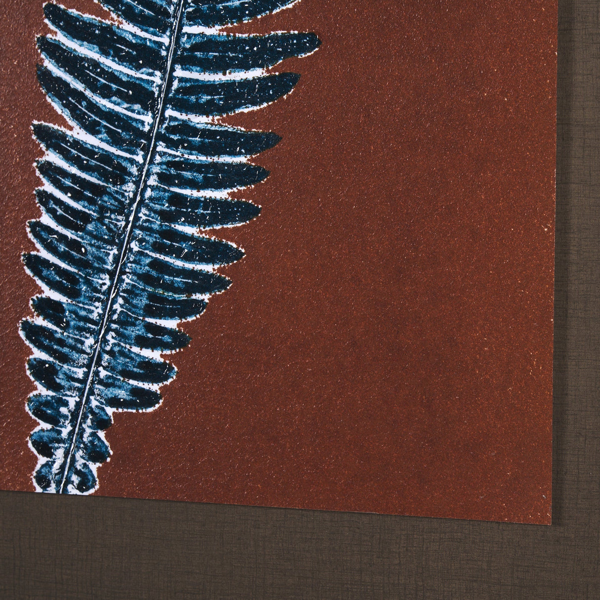 Nutmeg Fern 4 by Mary Margaret Briggs Hand Embellished Textured Framed Art Print Matted under Glass by Mercana at Eve Furniture