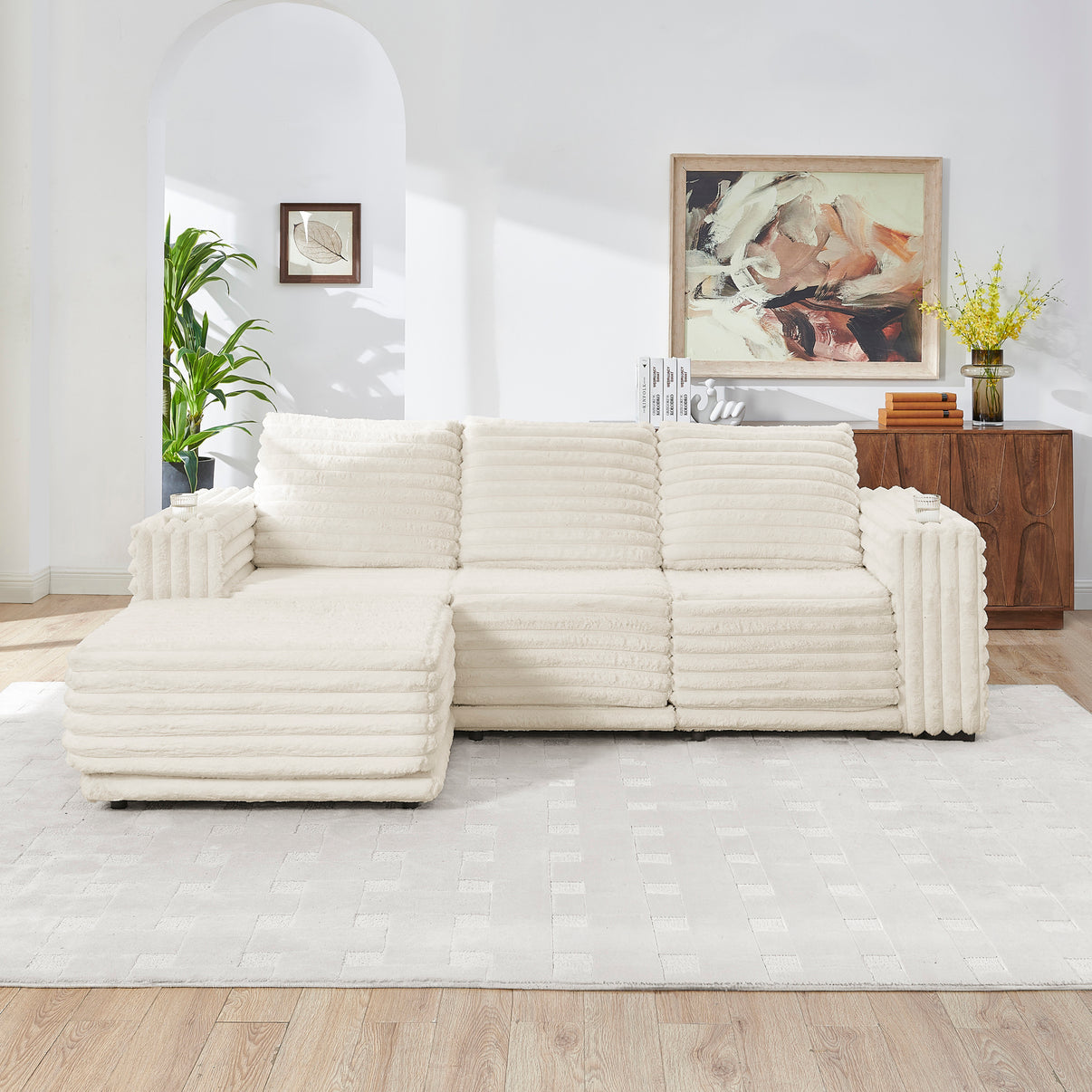 Nuve Cream 6-Piece Sectional by New Era Innovations at Eve Furniture
