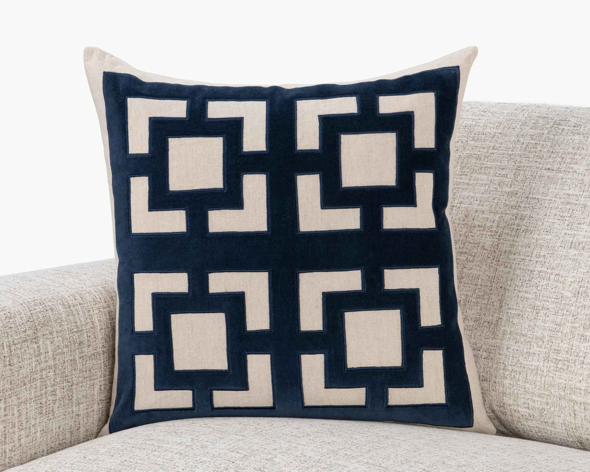 NV Corbin Navy Blue 22x22 Throw Pillow (Set of 2) by Classic Home at Eve Furniture