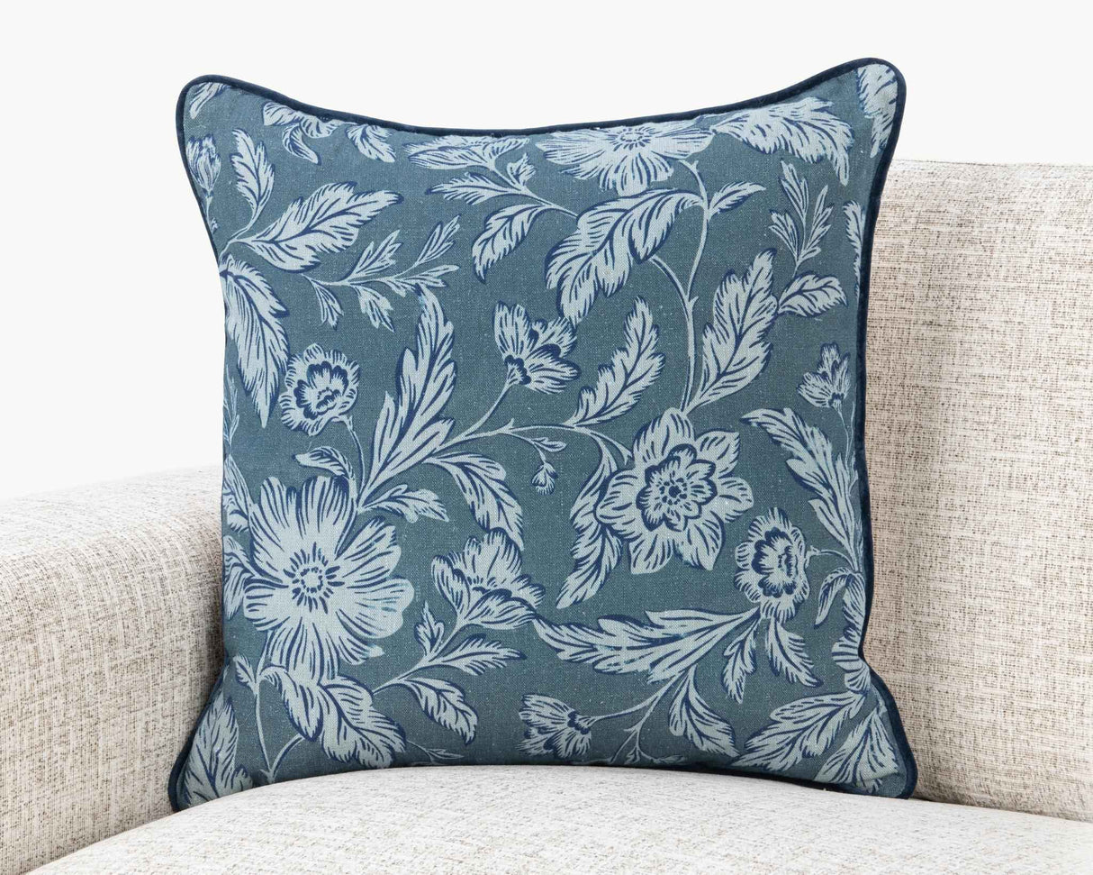 NV Davenport Denum Blue 22x22 Throw Pillow (Set of 2) by Classic Home at Eve Furniture