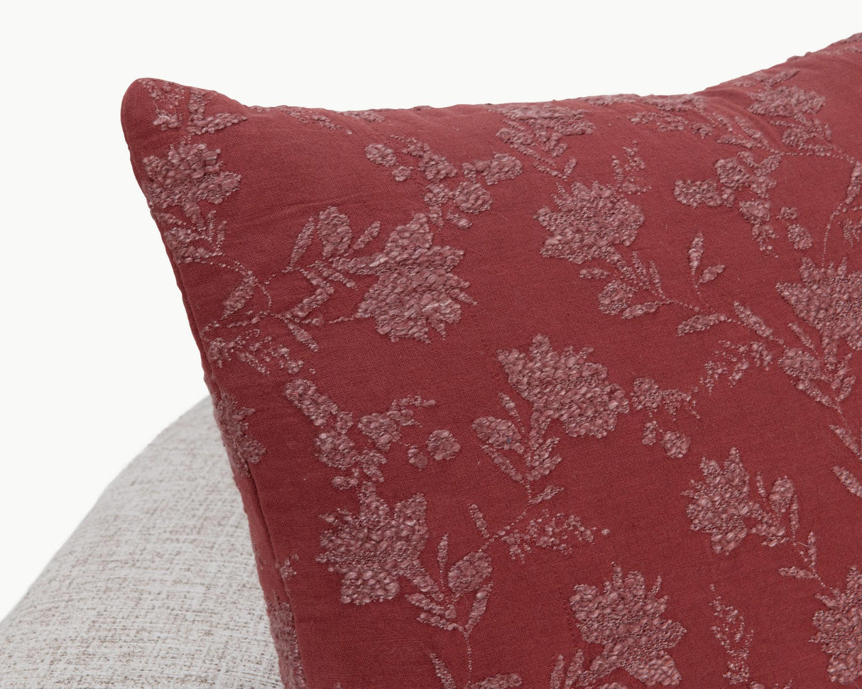 NV Rosecliff Burgundy Red Multiple Sizes 22x22 Throw Pillow (Set of 2) by Classic Home at Eve Furniture