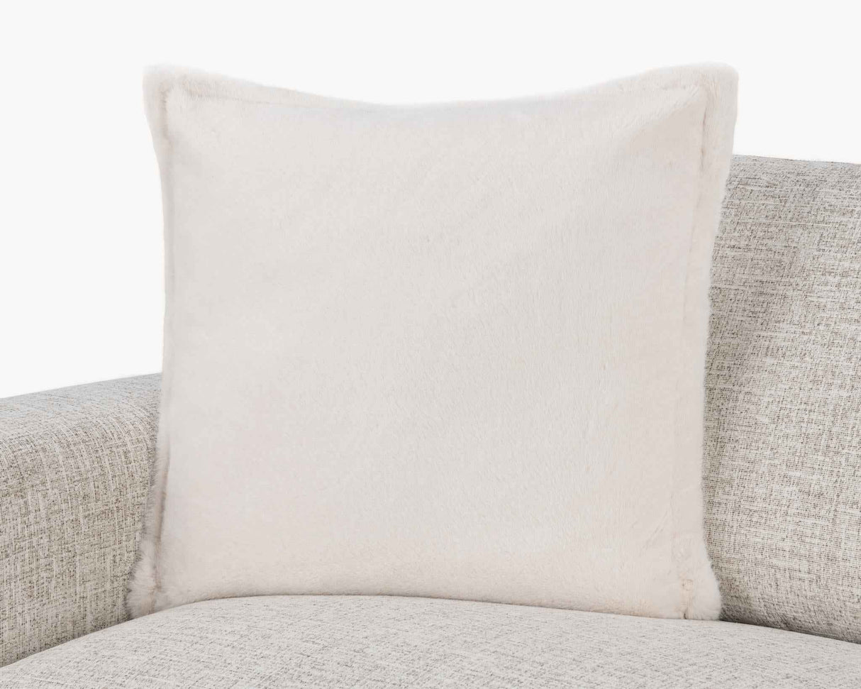NV Taiga Ivory Faux Fur Multiple Sizes 22x22 Throw Pillow (Set of 2) by Classic Home at Eve Furniture
