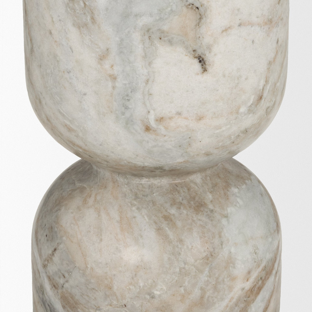 Nylah Solid Pink Marble Round Accent Table by Mercana at Eve Furniture