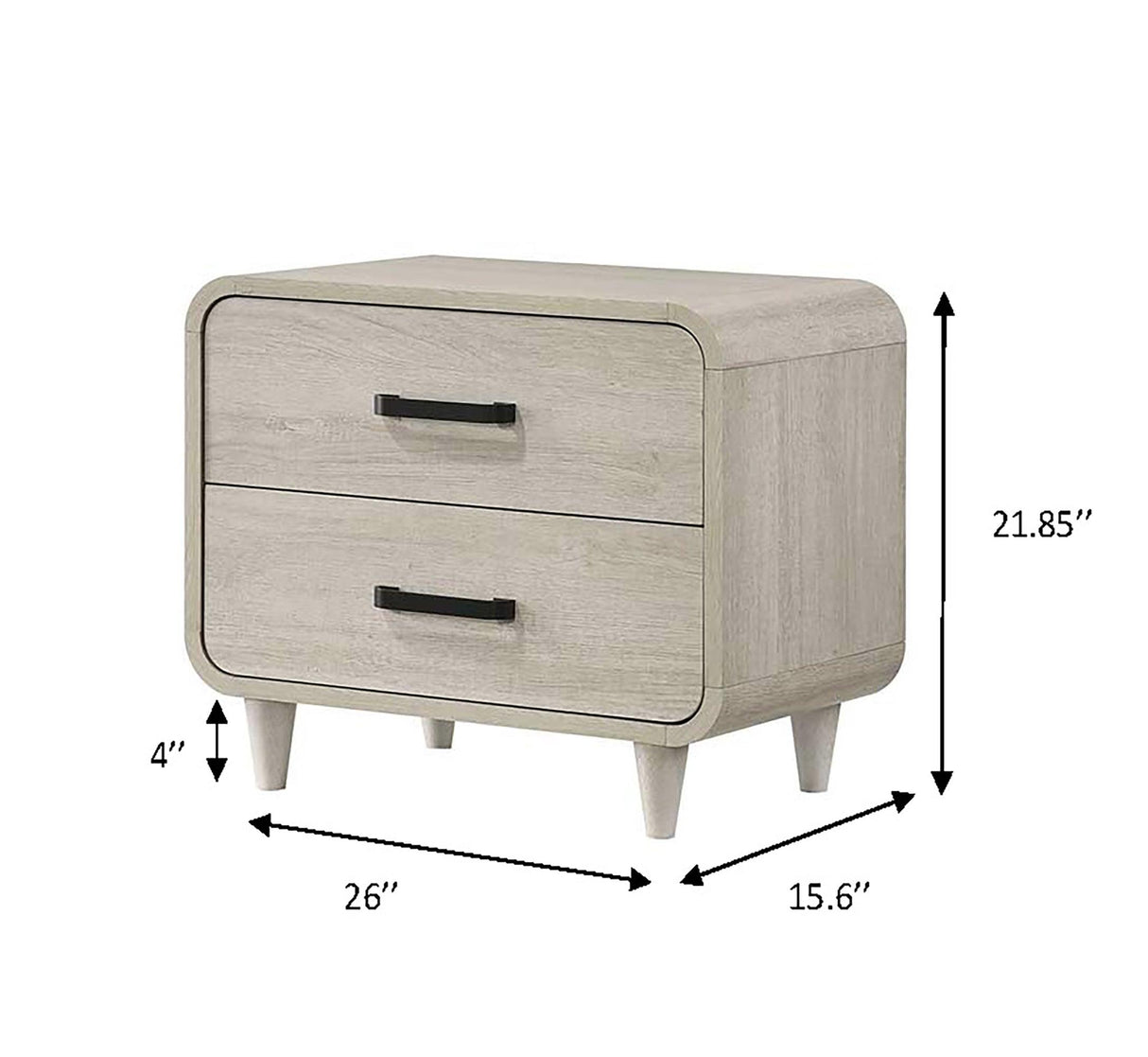 Nyomi White Nightstand by Crown Mark at Eve Furniture