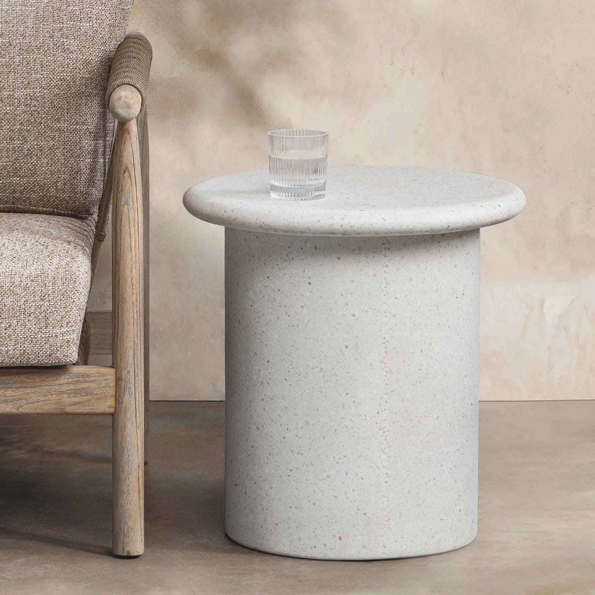 Nysa White Outdoor End Table by Classic Home at Eve Furniture