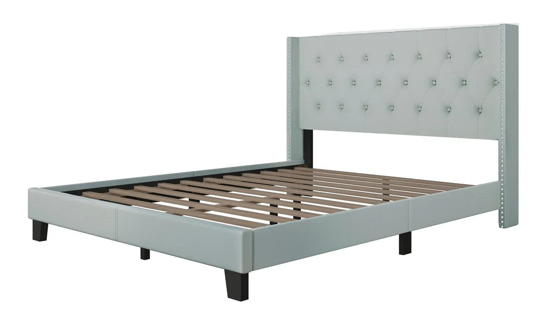 Oak Light Blue Platform Full Bed by Happy Homes at Eve Furniture