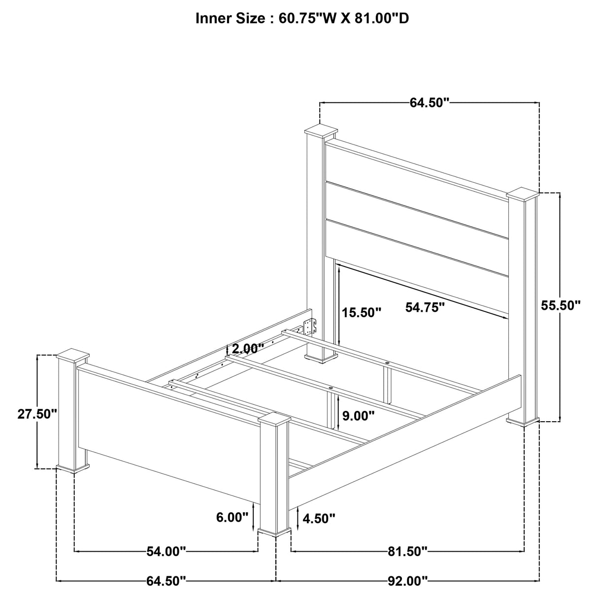Oakglen Weathered Oak 4-piece Queen Bedroom Set by Coaster at Eve Furniture
