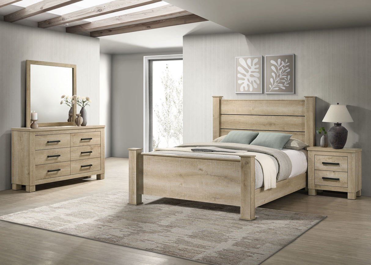 Oakglen Weathered Oak 4-piece Queen Bedroom Set by Coaster at Eve Furniture