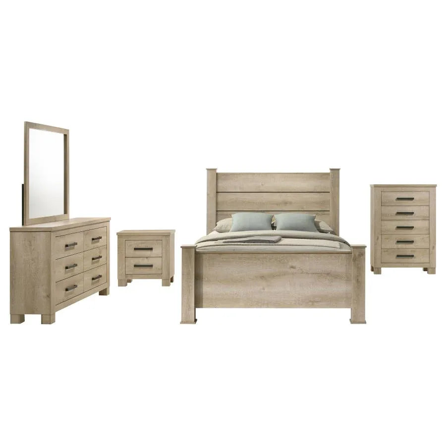 Oakglen Weathered Oak 5-piece Queen Bedroom Set by Coaster at Eve Furniture