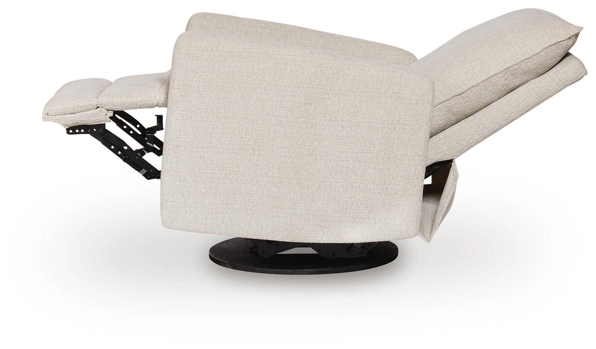Oaklynn-Manor Canvas Swivel Glider Recliner by Ashley at Eve Furniture