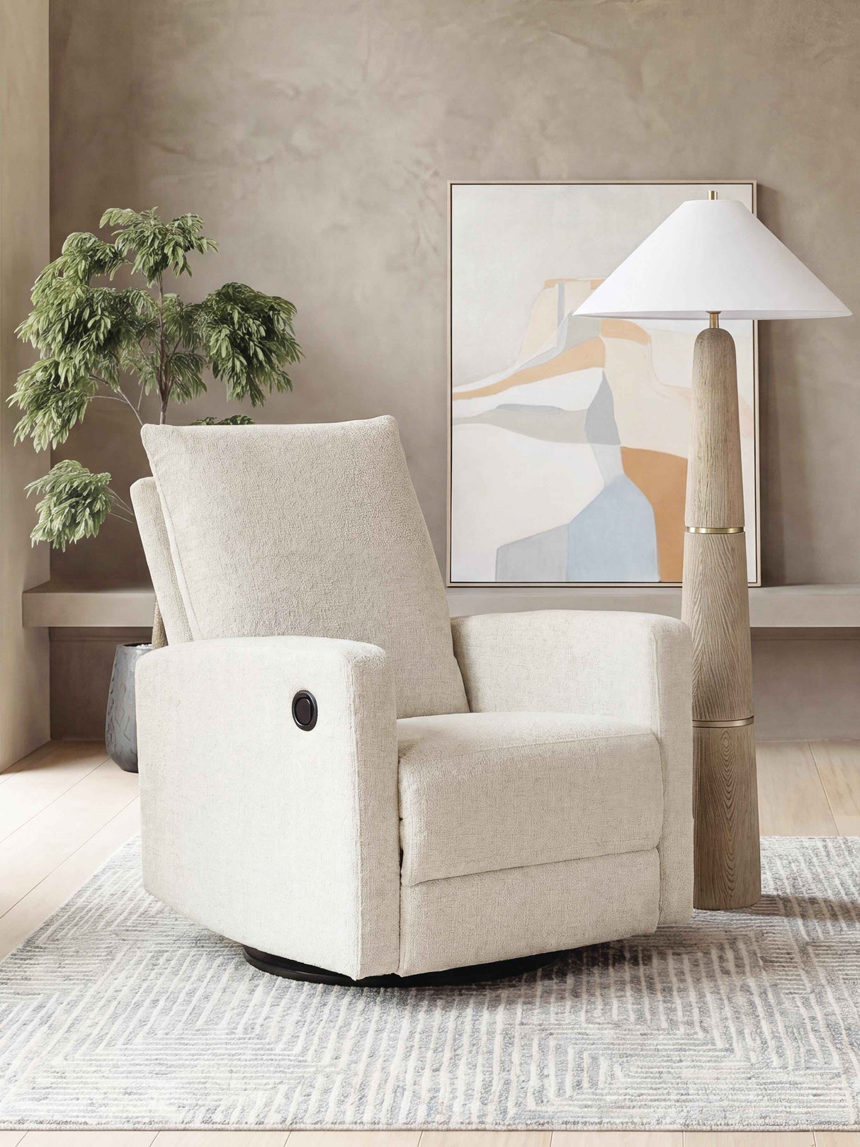 Oaklynn-Manor Canvas Swivel Glider Recliner by Ashley at Eve Furniture