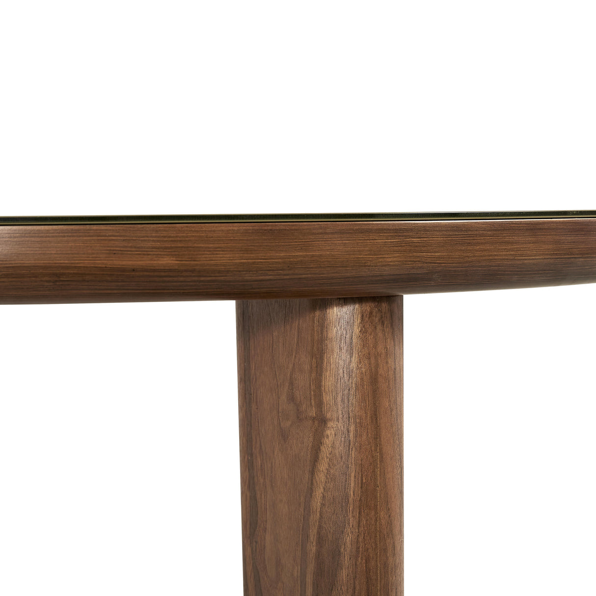 Oani Walnut and Glass 51" Round Dining Table by TOV Furniture at Eve Furniture
