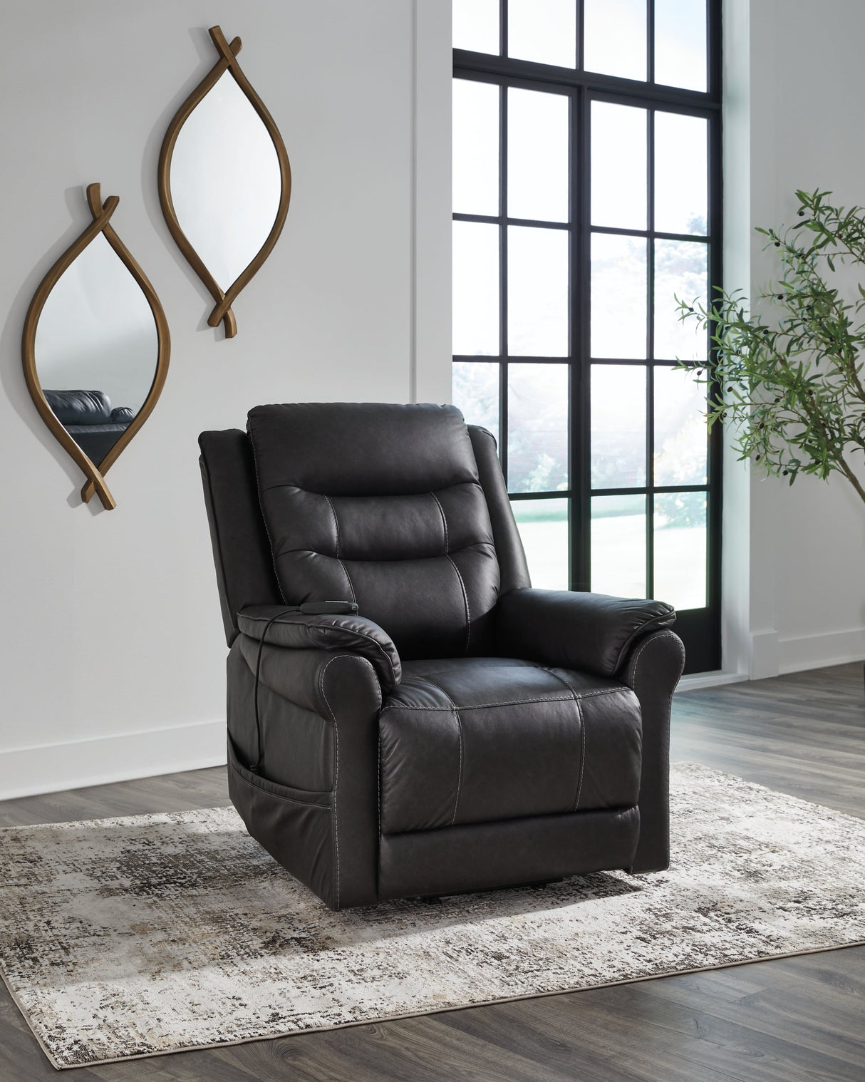 Oatman Carbon Power Lift Recliner by ASHLEY FURNITURE at Eve Furniture