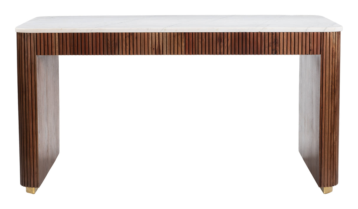 Obeah White & Walnut Desk by Zuomod at Eve Furniture
