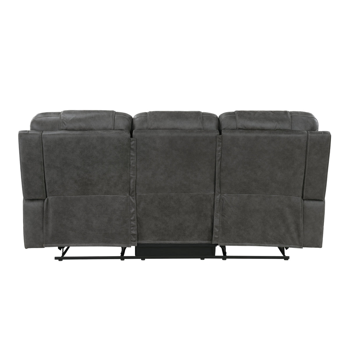 Oberon Dark Gray 2-Piece Double Reclining Set by Homelegance at Eve Furniture