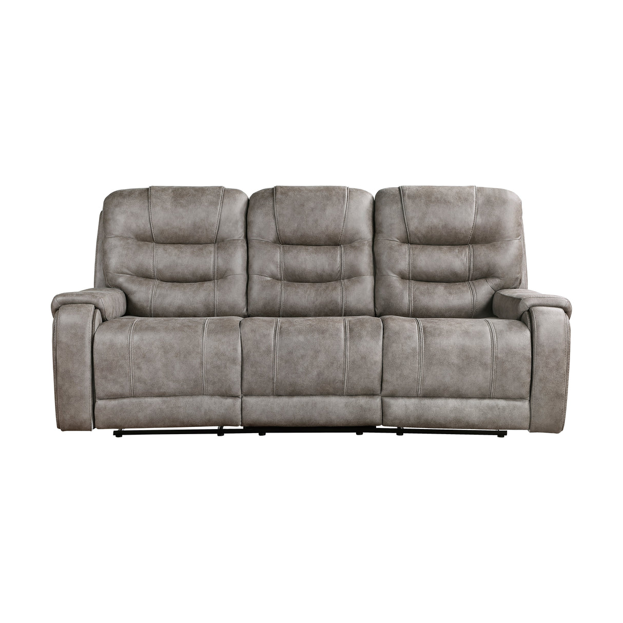 Oberon Grayish Brown Double Reclining Living Room Set by Homelegance at Eve Furniture