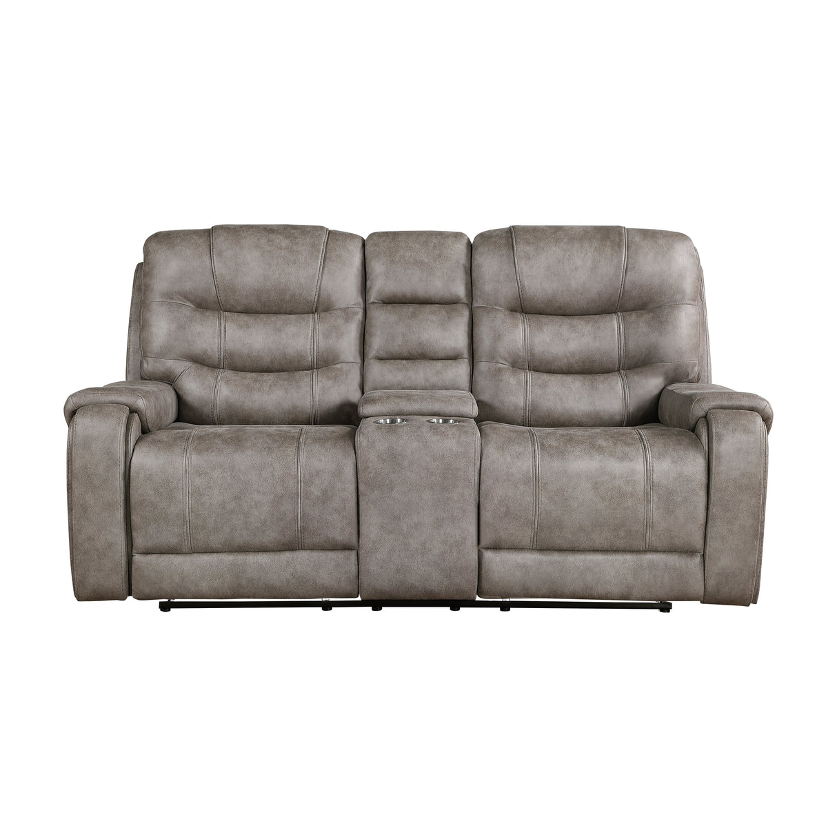 Oberon Grayish Brown Double Reclining Living Room Set by Homelegance at Eve Furniture