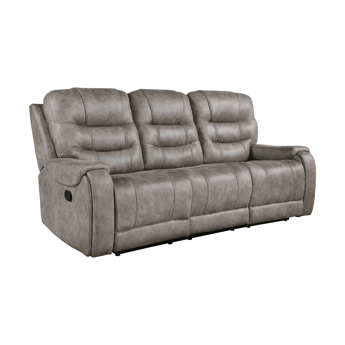 Oberon Grayish Brown Double Reclining Set by Homelegance at Eve Furniture