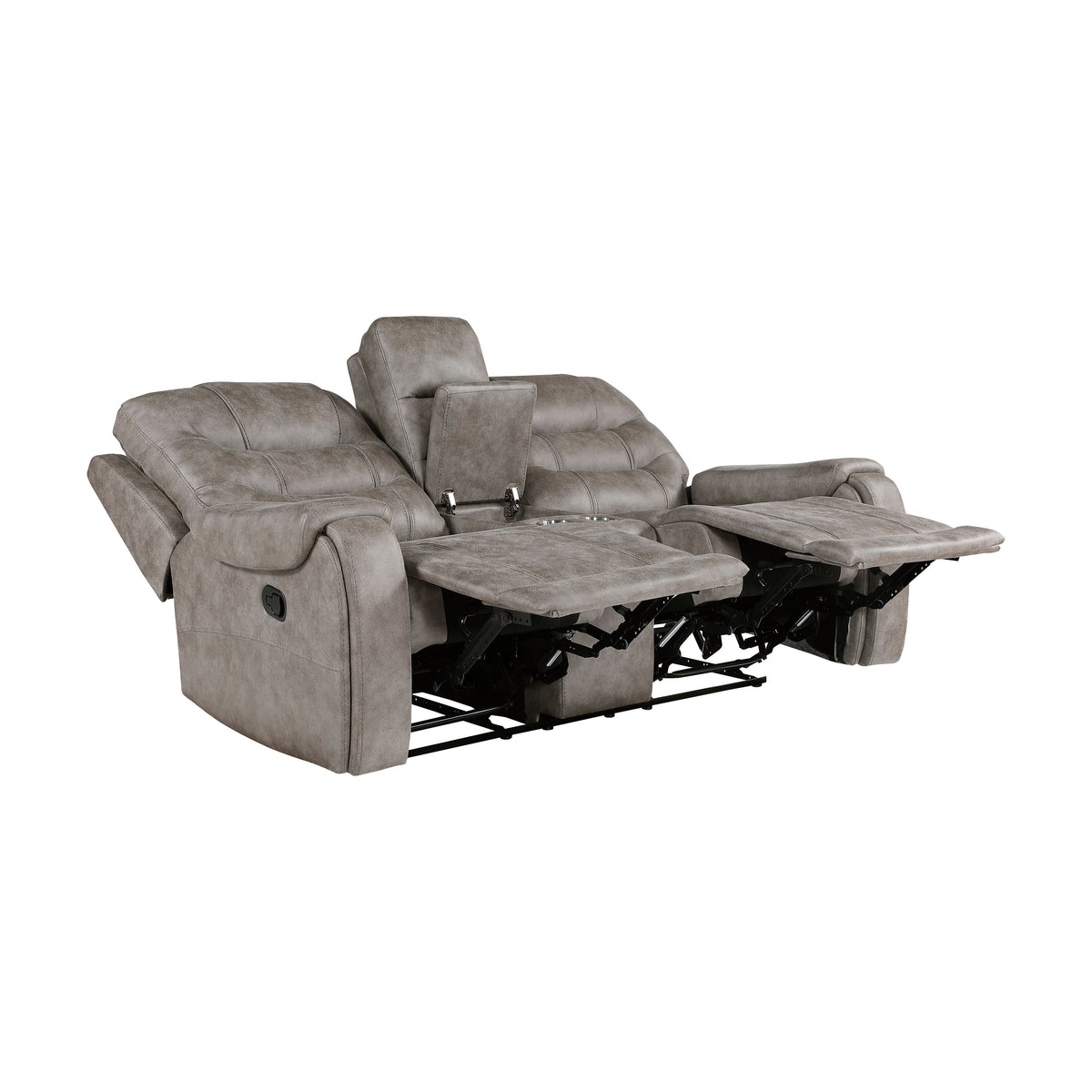Oberon Grayish Brown Double Reclining Set by Homelegance at Eve Furniture