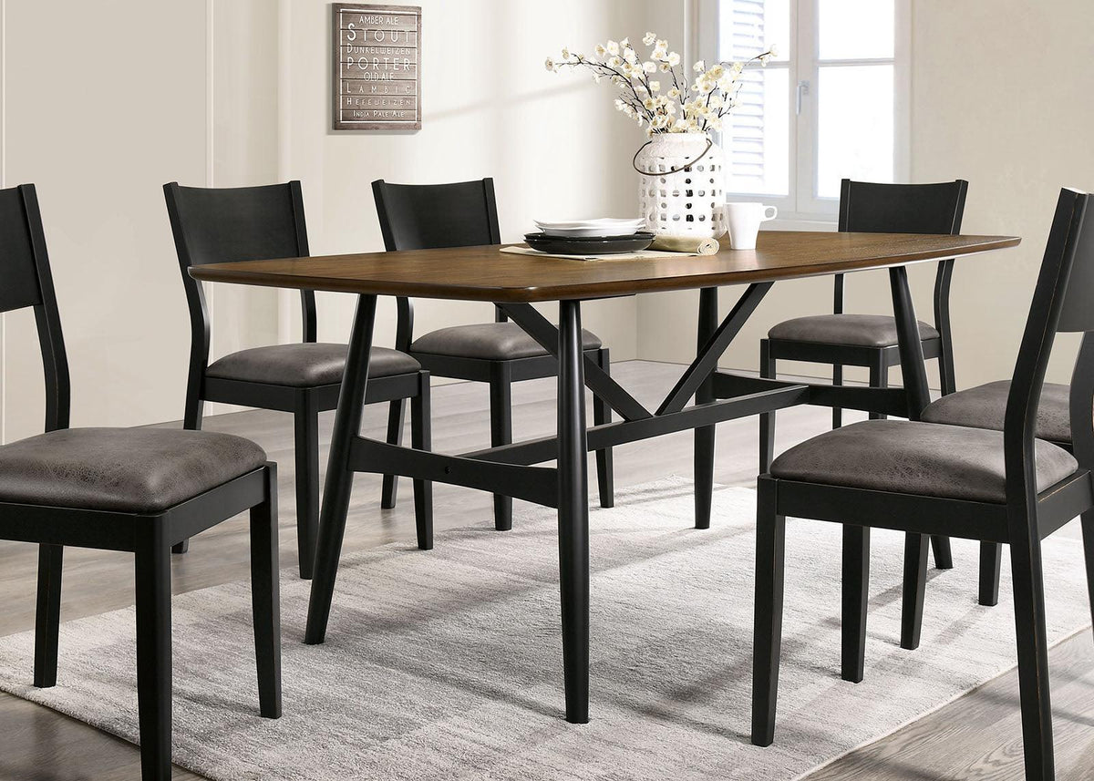 Oberwil Antique Oak/Black Dining Table by Furniture of America at Eve Furniture