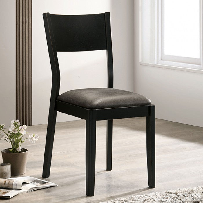 Oberwil Black/Gray Chair Set of 2 by Furniture of America at Eve Furniture