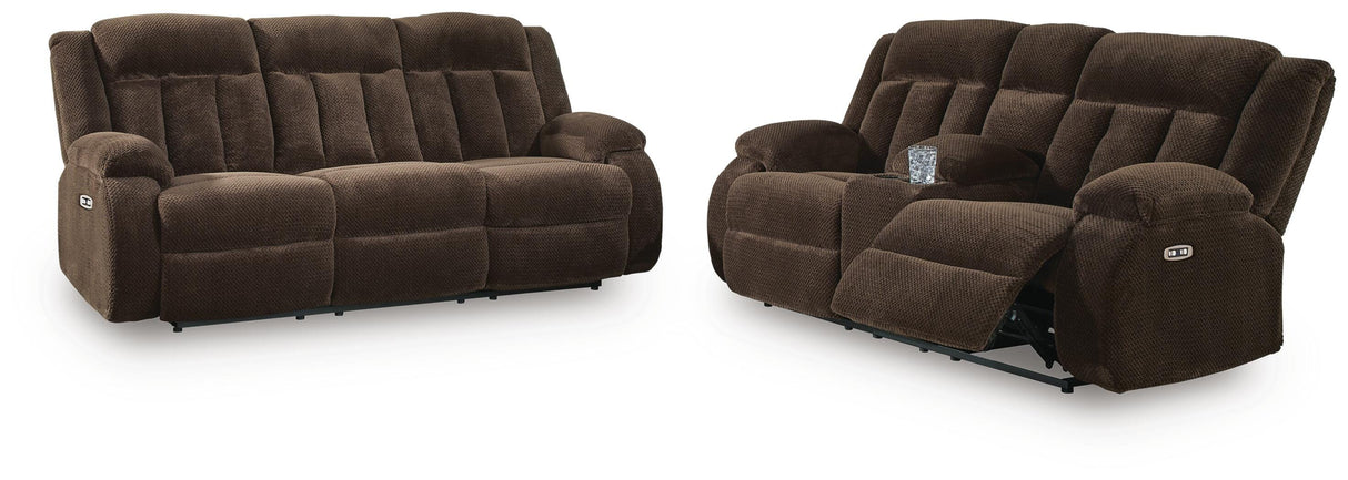 Observation Chocolate Power Power Reclining Living Room Set by Ashley at Eve Furniture