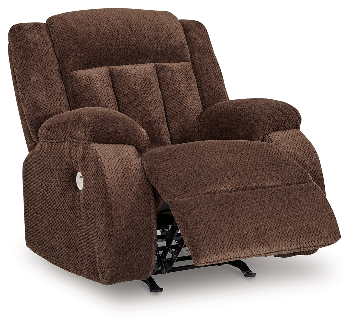 Observation Chocolate Power Recliner by Ashley at Eve Furniture