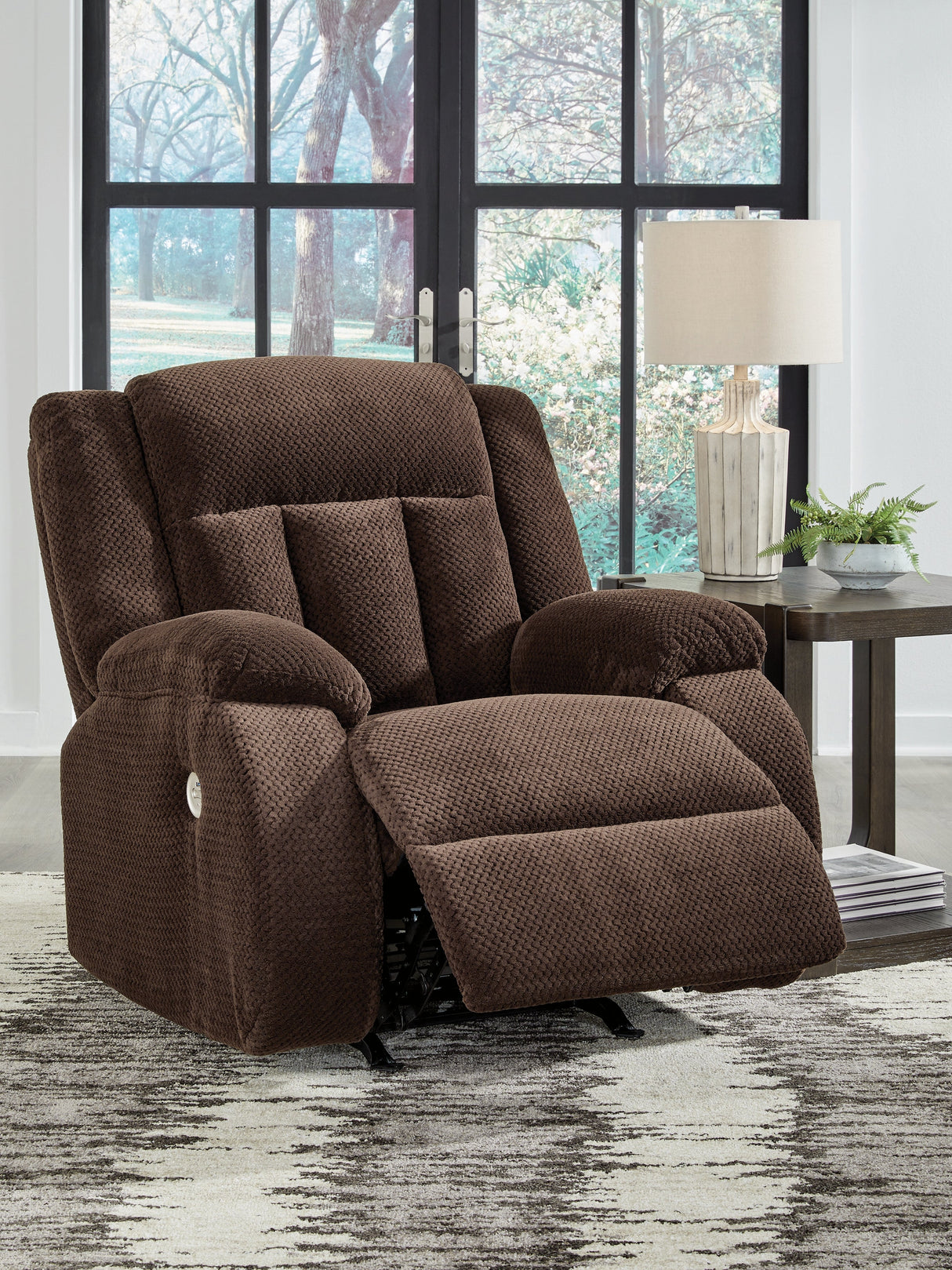 Observation Chocolate Power Recliner by Ashley at Eve Furniture