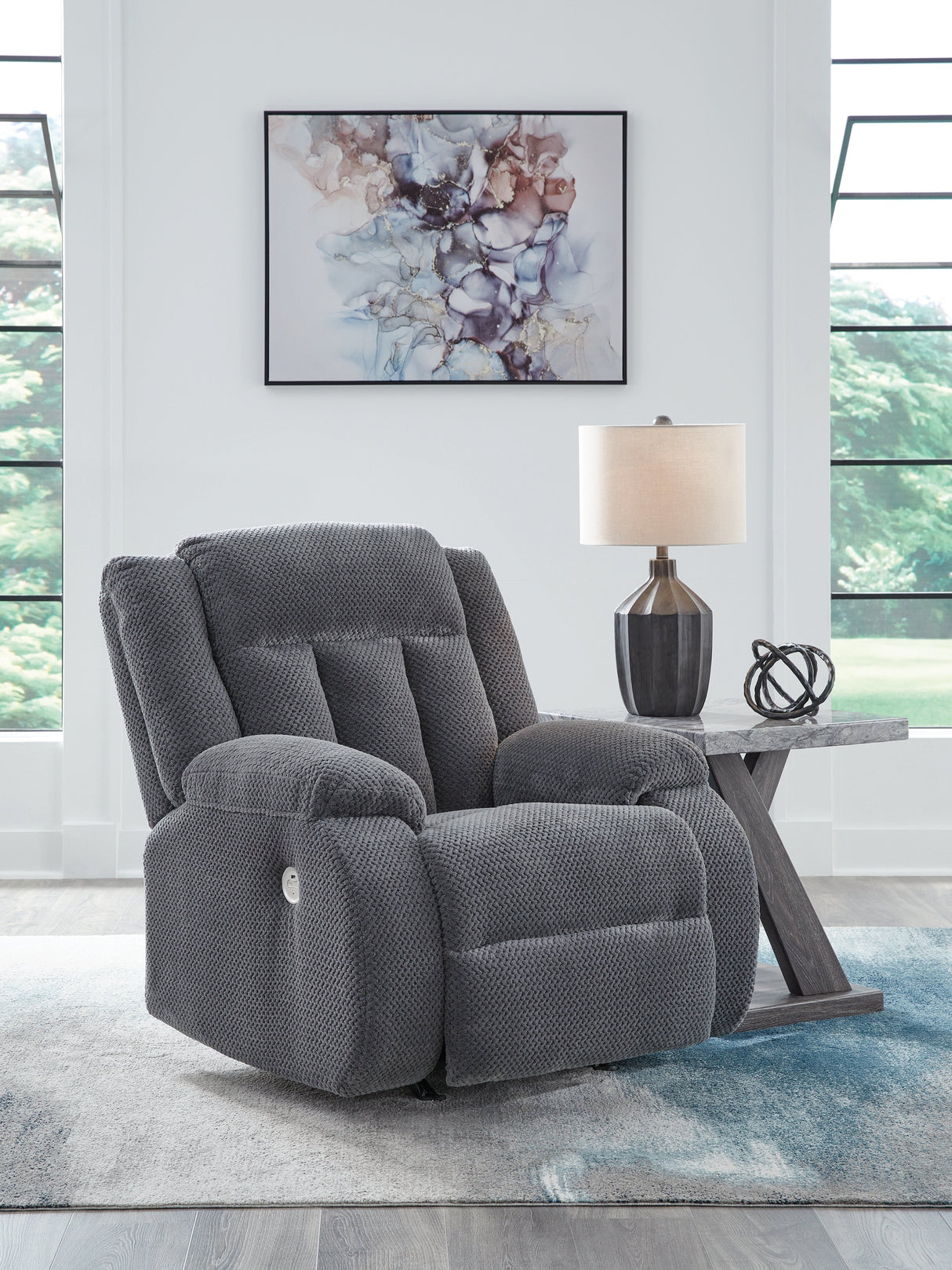 Observation Steel Power Recliner by Ashley at Eve Furniture